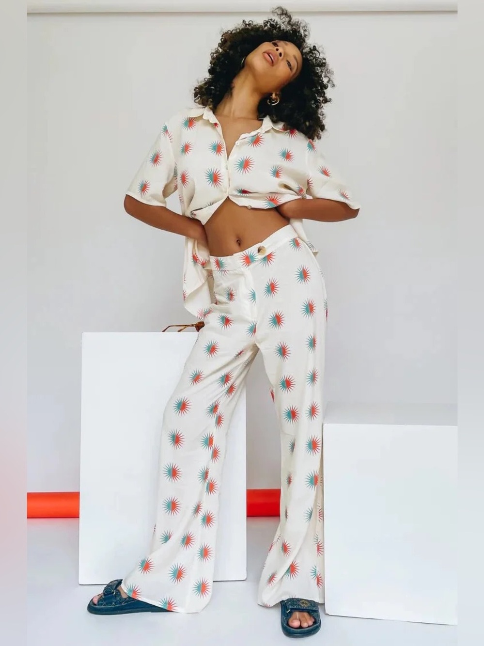 VRG GRL Starry Eyed linen pants and shirt set sz Aus 10 (US 6)